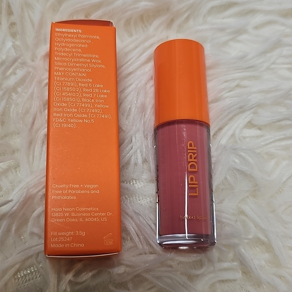 Lip Drip Hola Neon Tinted Lip Oil (Glass Me) Cruelty Free Vegan 3.5 g NIB - Picture 2 of 2
